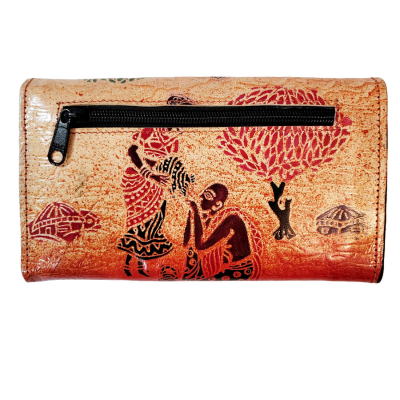 Women’s Shantiniketan Leather Clutch Lady With Matka Matka (8 * 5)