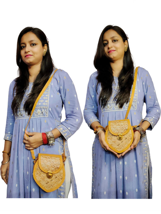 Bamboo Bag Shital Pati Handmade Heart Sling Bag Eco-Friendly