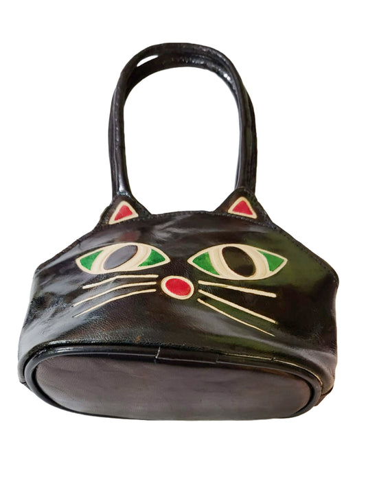 CLASSIQUE Shantiniketan Ladies Handbag Batua Cat Print Red+Black
