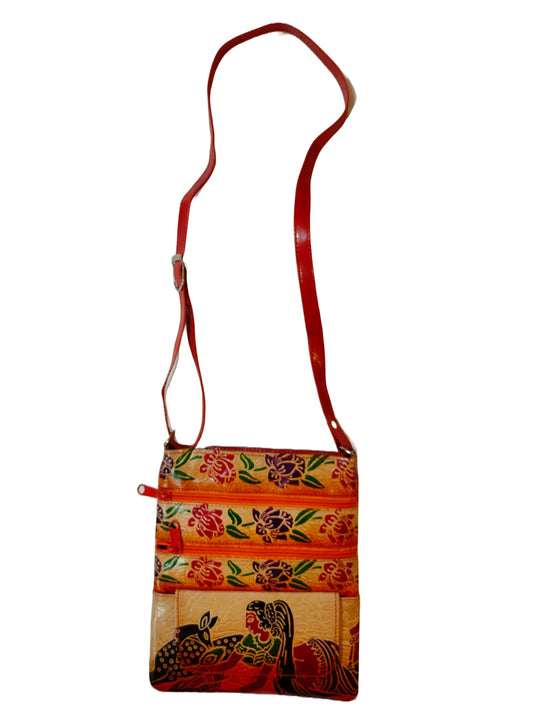 Shantiniketan Pure Leather Womens Purse Crossbody Shoulder Bag Shakuntala Love Letter
