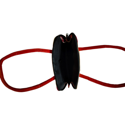 Shantiniketan Pure Leather Traditional Printed Handbag Fullchain Batua