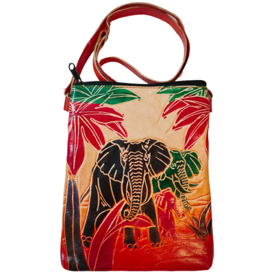 Shantiniketan Pure Leather Womens Purse Crossbody Shoulder Elephant