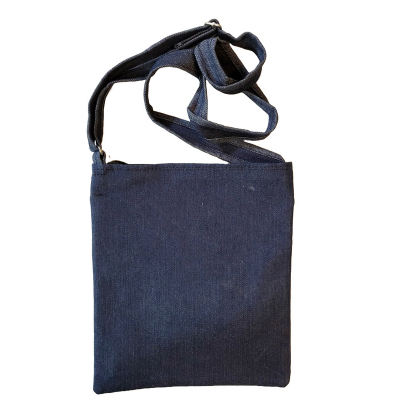 Pure Leather+Denim Hand Made Traditional Printed Sling for Women