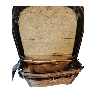 Bamboo Bag Shital Pati Handmade Sling Bag Eco-Friendly & Shoulder Crossbody Black Faux Leather Finish