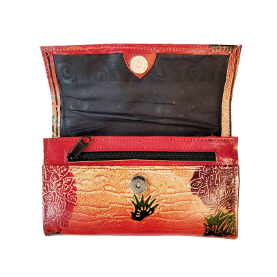 Shantiniketan Women’s Leather Clutch Purse Shakuntala With Deer(7 * 5)