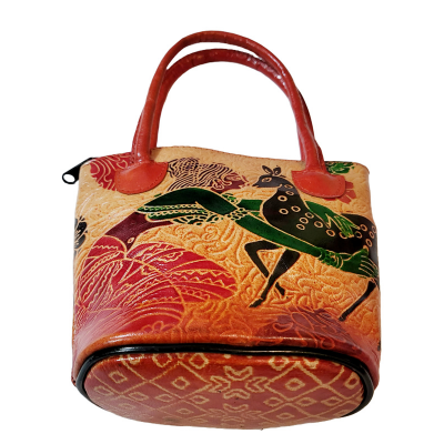 Shantiniketan Pure Leather Ethnic Hand Bag Small Batua (Combo Of 2) Shakuntala+elephant