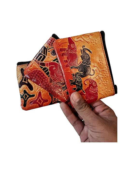 Shantiniketan Small Coin Purse For Women Figure Print (Pack Of 3)