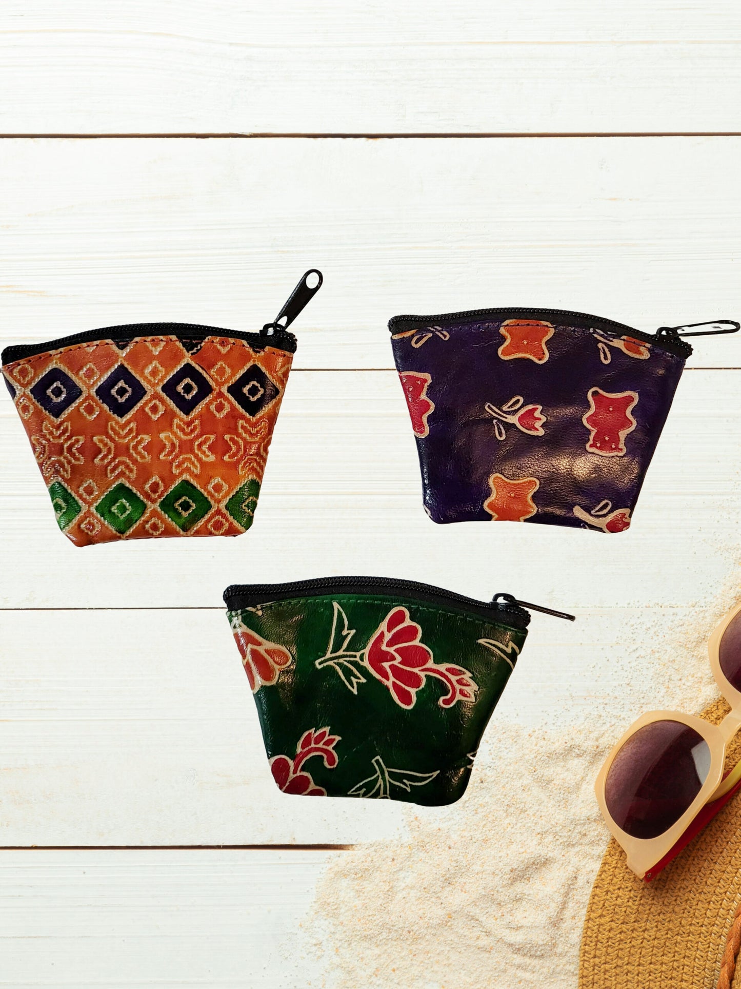 Shantiniketan Small Clutch Handpurse For Women Flower Print (Pack Of 3)