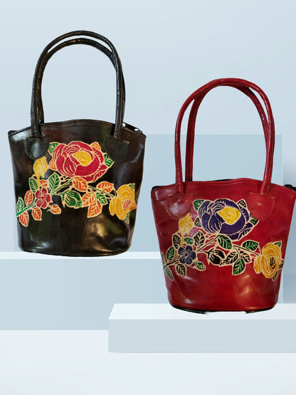 Shantiniketan Multicolor Leather Hand Bag Small Batua (Combo Of 2)