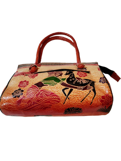 Shantiniketan Leather Large Shoulder Shakuntala 10 x 8 inch