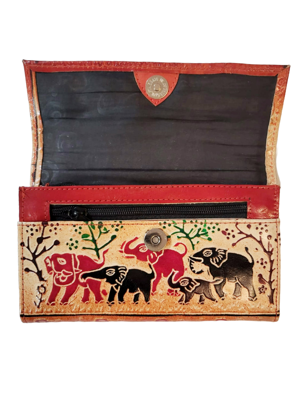 Women’s Shantiniketan Leather Clutch Elephant Heard (8 * 5)