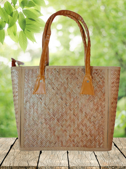 Bamboo Bags Shital Pati Large Shoulder Bags Handmade Jute Eco Friendly Bag