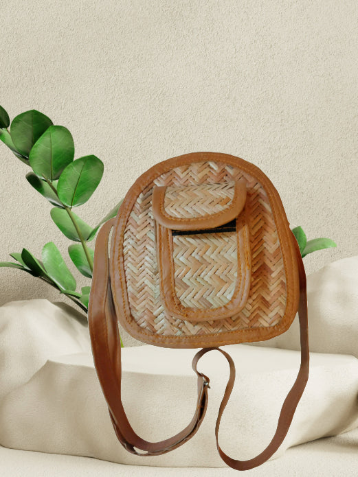 Bamboo Bag Shital Pati Handmade Camera Sling Bag Eco-Friendly Shoulder Crossbody