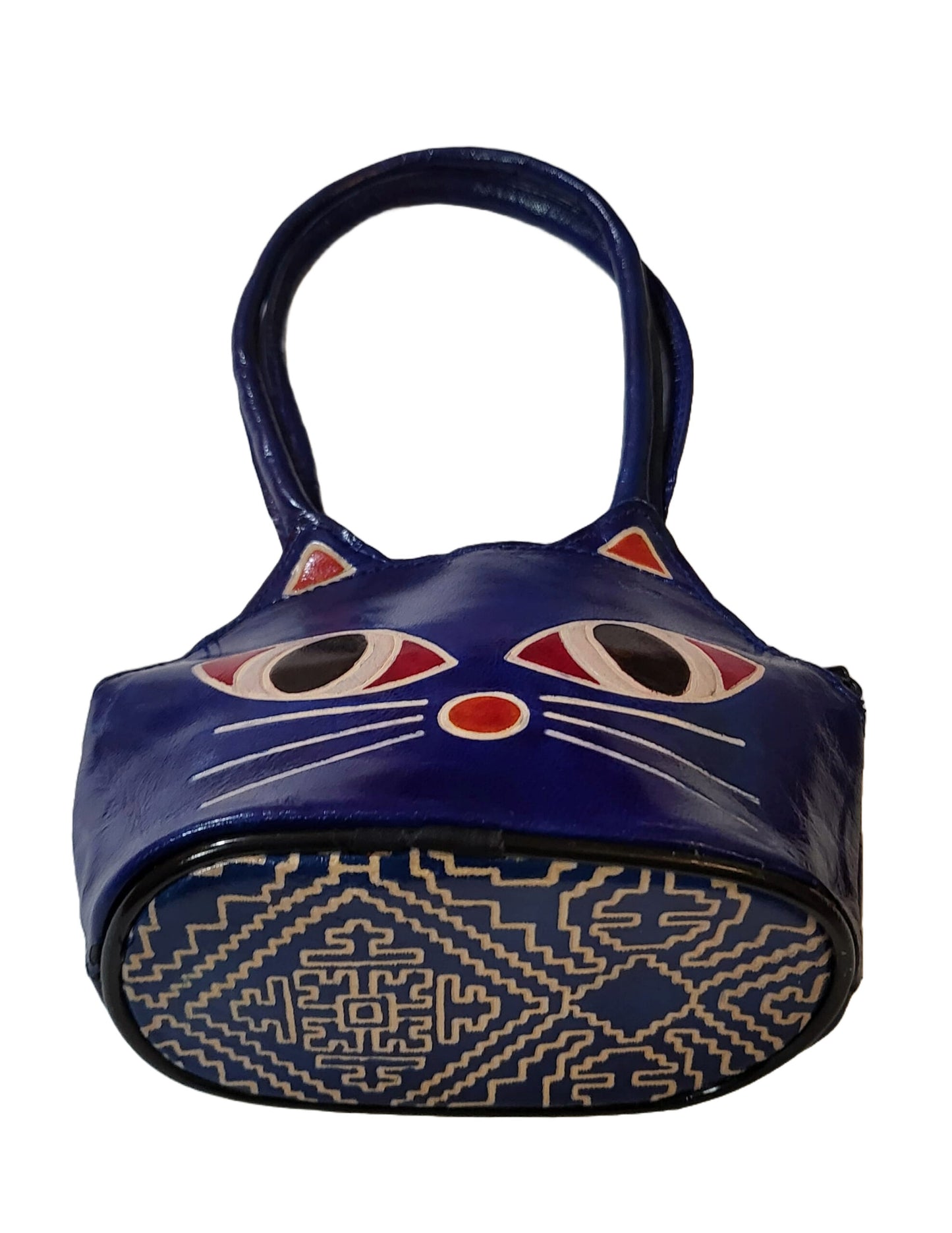 CLASSIQUE Shantiniketan Ladies Handbag Batua Cat Print Pink+Blue