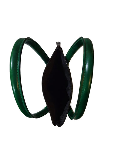 Shantiniketan Multicolor Leather Hand Bag Small Batua Red+Green