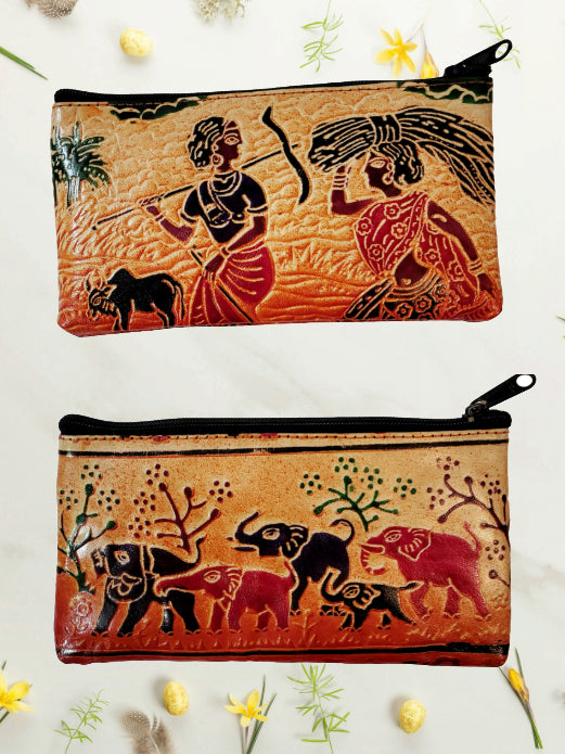 Women’s Shantiniketan Leather Dual Clutch Combo