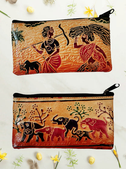 Women’s Shantiniketan Leather Dual Clutch Combo