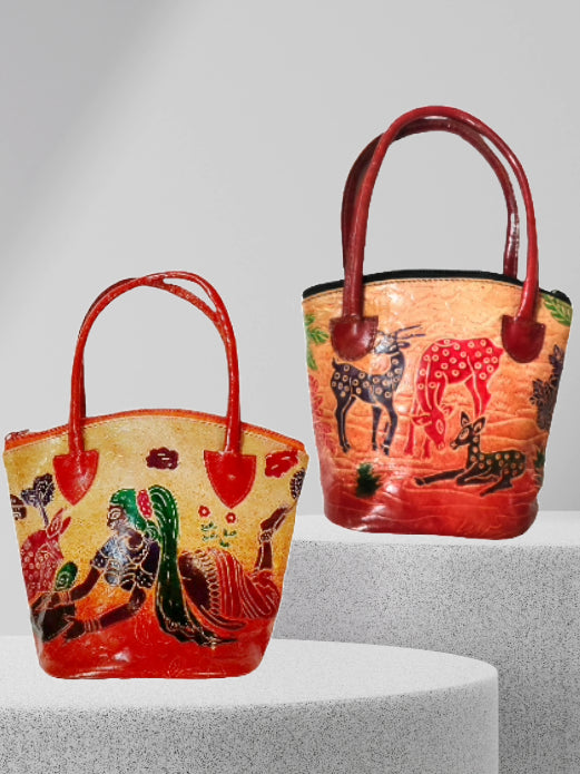 Shantiniketan Pure Leather Small Batua (Combo Of 2) Loveletter+Deer